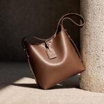 Women's Minimalist Split Leather Shoulder Bucket Bag