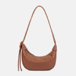 Sac à bandoulière Minimalist Crescent en cuir de grain supérieur pour femmes