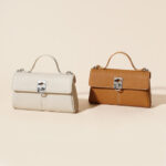 Women's Minimalist Top Grain Leather Crossbody Shoulder Handbag In Silver Hardware