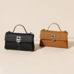 Women's Minimalist Top Grain Leather Crossbody Shoulder Handbag In Silver Hardware