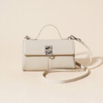 Women's Minimalist Top Grain Leather Crossbody Shoulder Handbag In Silver Hardware
