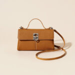 Women's Minimalist Top Grain Leather Crossbody Shoulder Handbag In Silver Hardware