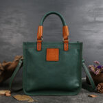 Women's Minimalist Top-Grain Leather Crossbody Shoulder Tote Bag