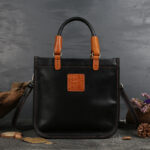 Women's Minimalist Top-Grain Leather Crossbody Shoulder Tote Bag