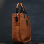 Women's Minimalist Top-Grain Leather Crossbody Shoulder Tote Bag