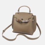 Women's Minimalist Top Grain Leather Shoulder Handbag In Silver Hardware
