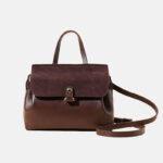 Women's Minimalist Top Grain Leather & Suede Leather Crossbody Handbag