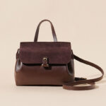 Women's Minimalist Top Grain Leather & Suede Leather Crossbody Handbag