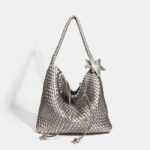 Women's Minimalist Woven Shoulder Hobo Bag