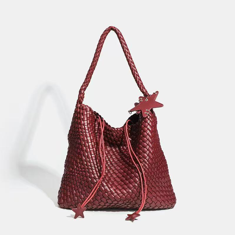 Women's Minimalist Woven Shoulder Hobo Bag