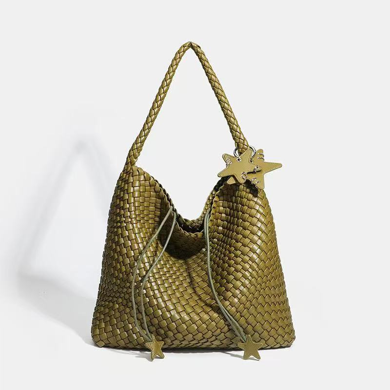 Women's Minimalist Woven Shoulder Hobo Bag
