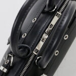 Women's Vintage Split Leather Baguette Handbag In Silver Hardware