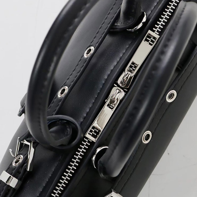 Women's Vintage Split Leather Baguette Handbag In Silver Hardware