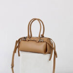 Women's Vintage Split Leather Baguette Handbag In Silver Hardware