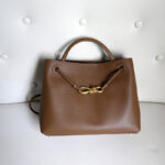 Sac fourre-tout en cuir fendu vintage pour femmes avec nœud en or