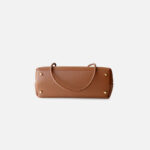Sac fourre-tout en cuir fendu vintage pour femmes avec nœud en or
