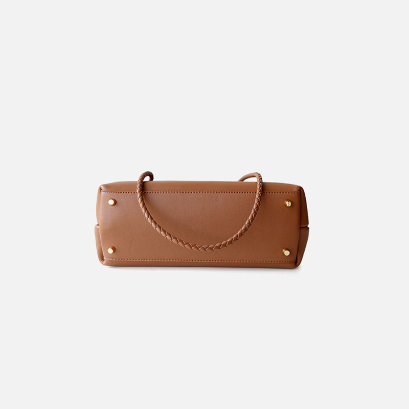 Sac fourre-tout en cuir fendu vintage pour femmes avec nœud en or