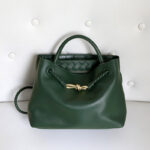 Sac fourre-tout en cuir fendu vintage pour femmes avec nœud en or