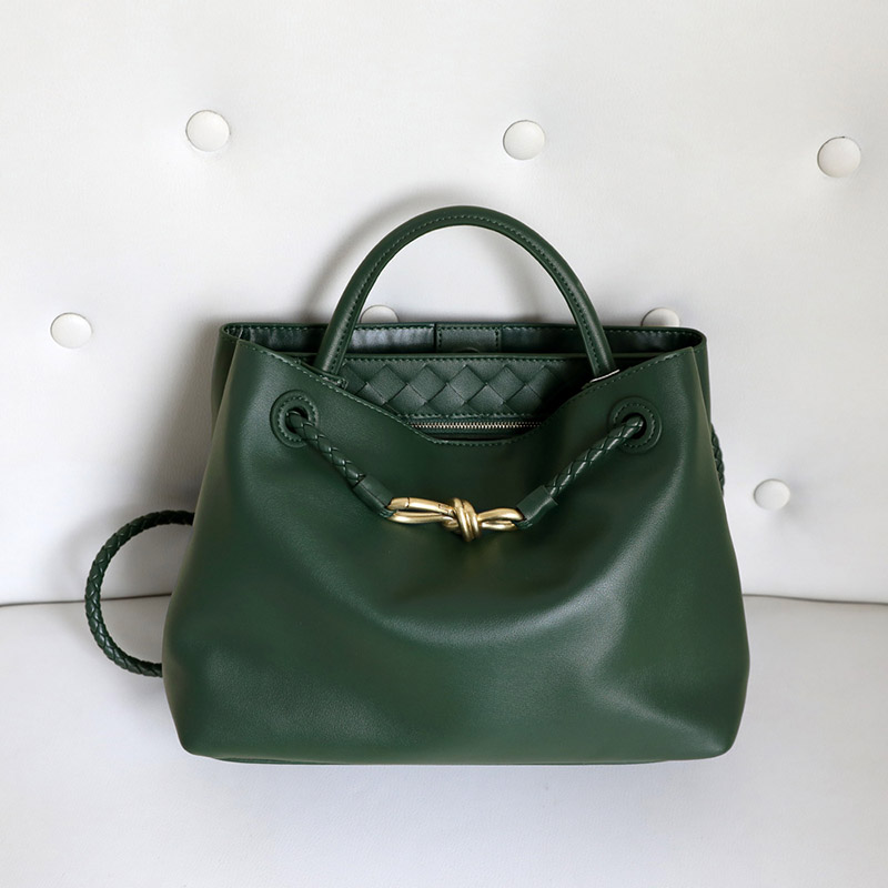 Sac fourre-tout en cuir fendu vintage pour femmes avec nœud en or