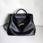 Sac fourre-tout en cuir fendu vintage pour femmes avec nœud en or