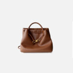 Sac fourre-tout en cuir fendu vintage pour femmes avec nœud en or
