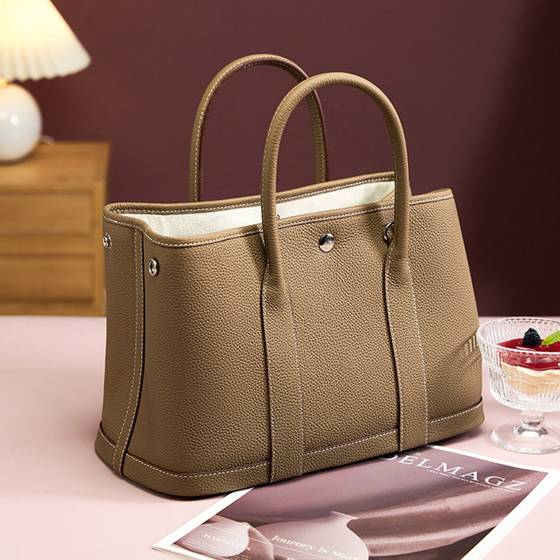 Sac à main vintage en cuir de grain supérieur pour femmes