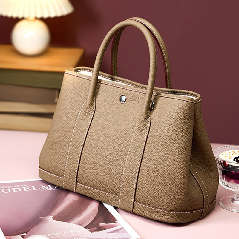 Sac à main vintage en cuir de grain supérieur pour femmes
