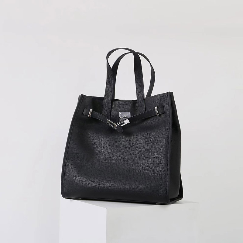Women's Vintage Top Grain Leather Tote Bags In Silver Hardware