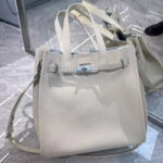 Women's Vintage Top Grain Leather Tote Bags In Silver Hardware