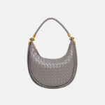 Sac à main vintage en forme de croissant tissé pour femmes
