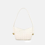 Women's Woven Genuine Leather V-Shaped Shoulder Bag