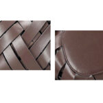 Women's Woven Split Leather Bucket Triangle Handle Shoulder Crossbody Bag