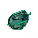Women's Woven Split Leather Bucket Triangle Handle Shoulder Crossbody Bag