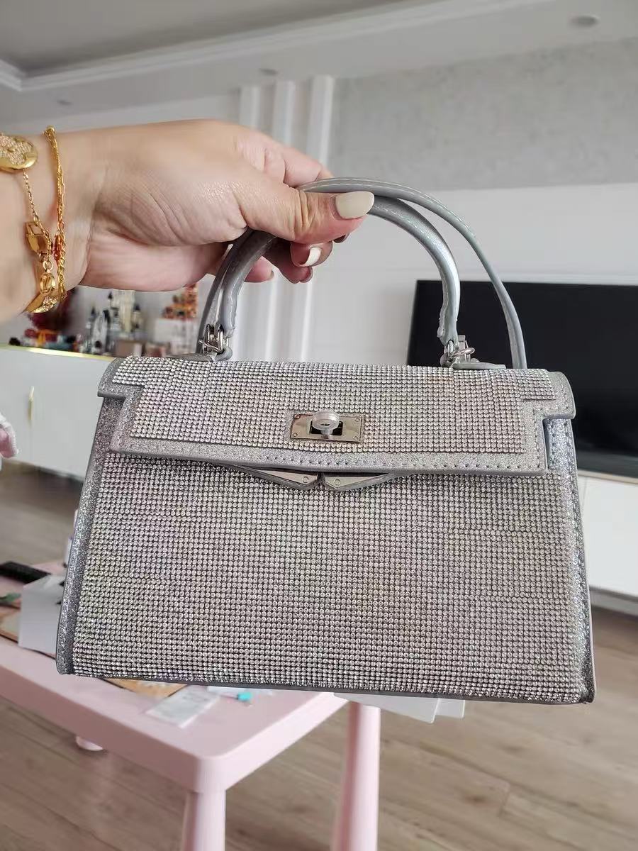 Femmes Rhinestones Soirée Embrayage Top Handle Bags with Crossbody Strap photo review