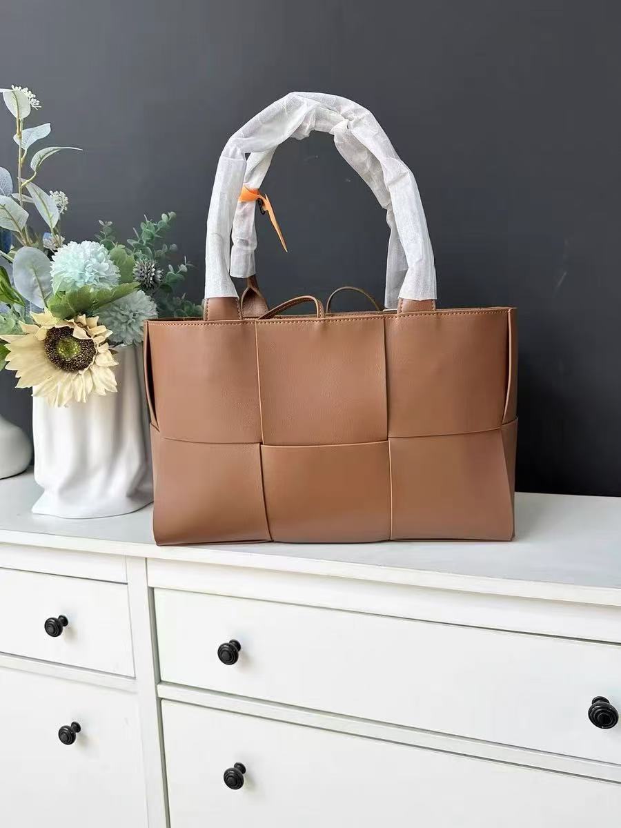Grands sacs fourre-tout en cuir véritable tissé pour femmes 35CM photo review