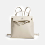 Wandelbare Damen-Rucksacktasche mit strukturiertem Ledergriff (27 × 27 × 10 cm)