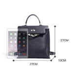 Wandelbare Damen-Rucksacktasche mit strukturiertem Ledergriff (27 × 27 × 10 cm)