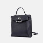 Wandelbare Damen-Rucksacktasche mit strukturiertem Ledergriff (27 × 27 × 10 cm)