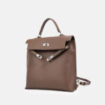 Wandelbare Damen-Rucksacktasche mit strukturiertem Ledergriff (27 × 27 × 10 cm)