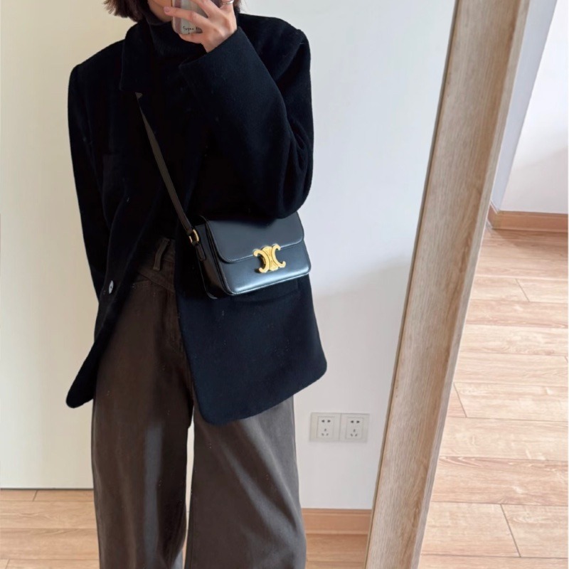 Sacs croisés en cuir de vache pour femmes avec quincaillerie dorée