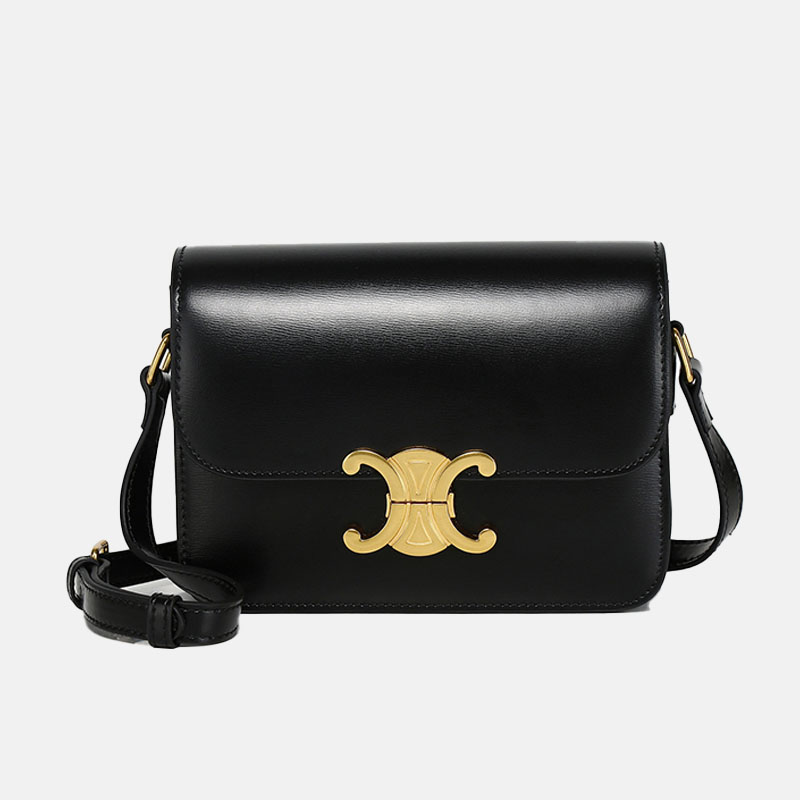 Sacs croisés en cuir de vache pour femmes avec quincaillerie dorée
