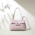 Women's Minimalist Split Leather Shoulder Bag In Silver Hardware