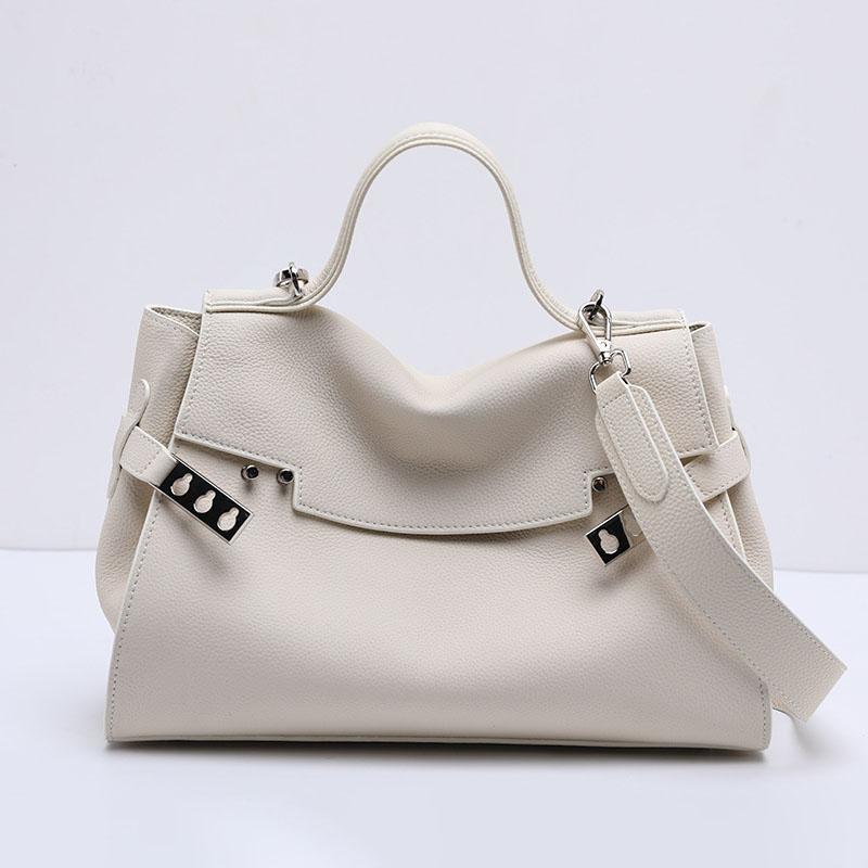 Sac à bandoulière minimaliste en cuir de grain supérieur pour femmes