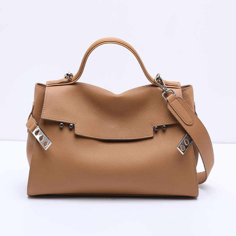 Sac à bandoulière minimaliste en cuir de grain supérieur pour femmes