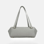 Women's Minimalist Woven Leather Shoulder Baguette Bag