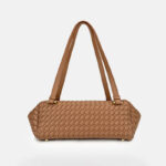 Women's Minimalist Woven Leather Shoulder Baguette Bag
