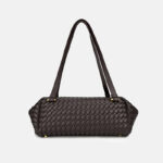 Women's Minimalist Woven Leather Shoulder Baguette Bag