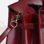 Women's Stiff Smooth Split Leather Top Handle Bags Gold & Silver Hardware 30cm