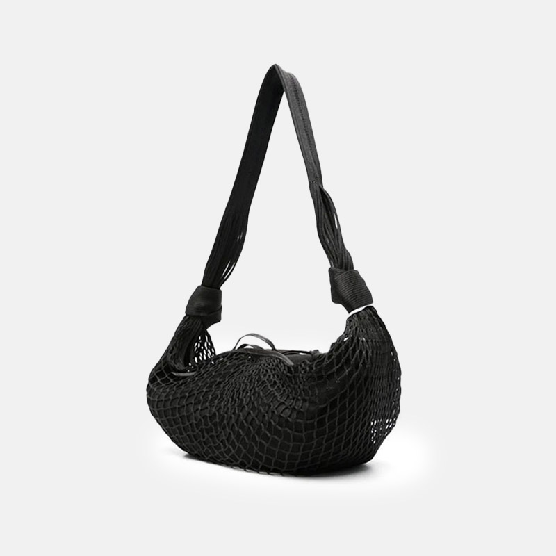 Sac à bandoulière en résille pour femmes en cuir de vachette de grain supérieur