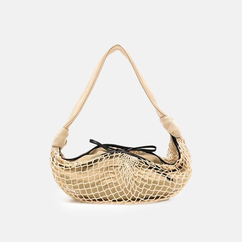 Sac à bandoulière en résille pour femmes en cuir de vachette de grain supérieur